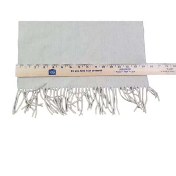 VALENTINO Scarf Unisex Solid Ivory Rectangular 100% Wool Made In Italy - Picture 7 of 8